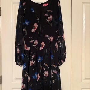 Betsey Johnson Black Dress with Floral Design